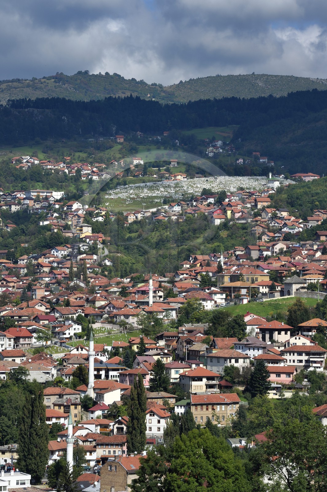 Bosnie-Herzégovine, Sarajevo, quartiers sur les hauteurs de la vieille ville