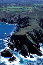 France, Finistere, one of the headlands of Cornouaille (aerial view)