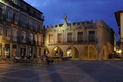 Portugal, Minho region, Guimaraes, town listed as World Heritage by UNESCO, former City Hall on Largo da Oliveira square