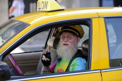 United States, California, Monterey, taxi in Cannery Row