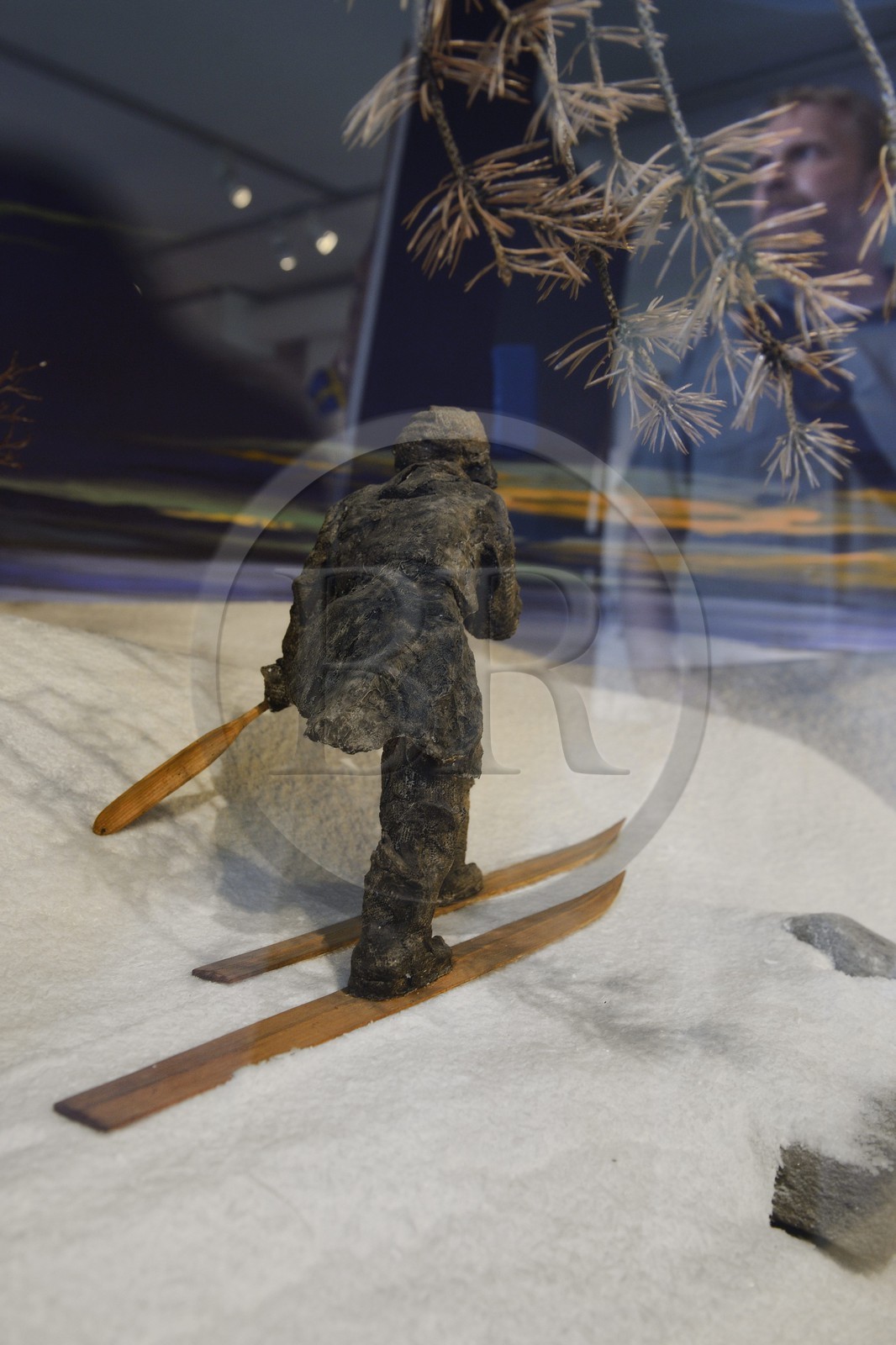 Suède, Comté de Vasterbotten, Umea, le Vasterbotten museum de Gammlia, le musée du ski, illustration de l'existence du plus vieux ski trouvé au monde et daté d'il y a 5200 ans