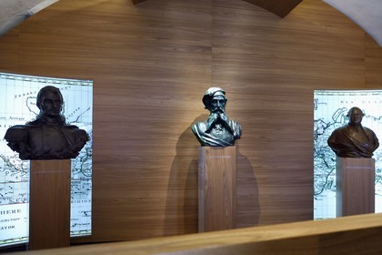 France, Var, Saint-Tropez, 16th century citadel, Museum of St. Tropez Maritime History, three major sailors from Saint-Tropez, Hippolyte Bouchard (1780 - 1837), Jean-François Allard (general) (1785-1839) and Pierre-André de Suffren (1729-1788)