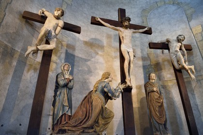 France, Meurthe et Moselle, Briey, St. Gengoult church, the Calvary attributed to the sculptor Ligier Richier (16th century)