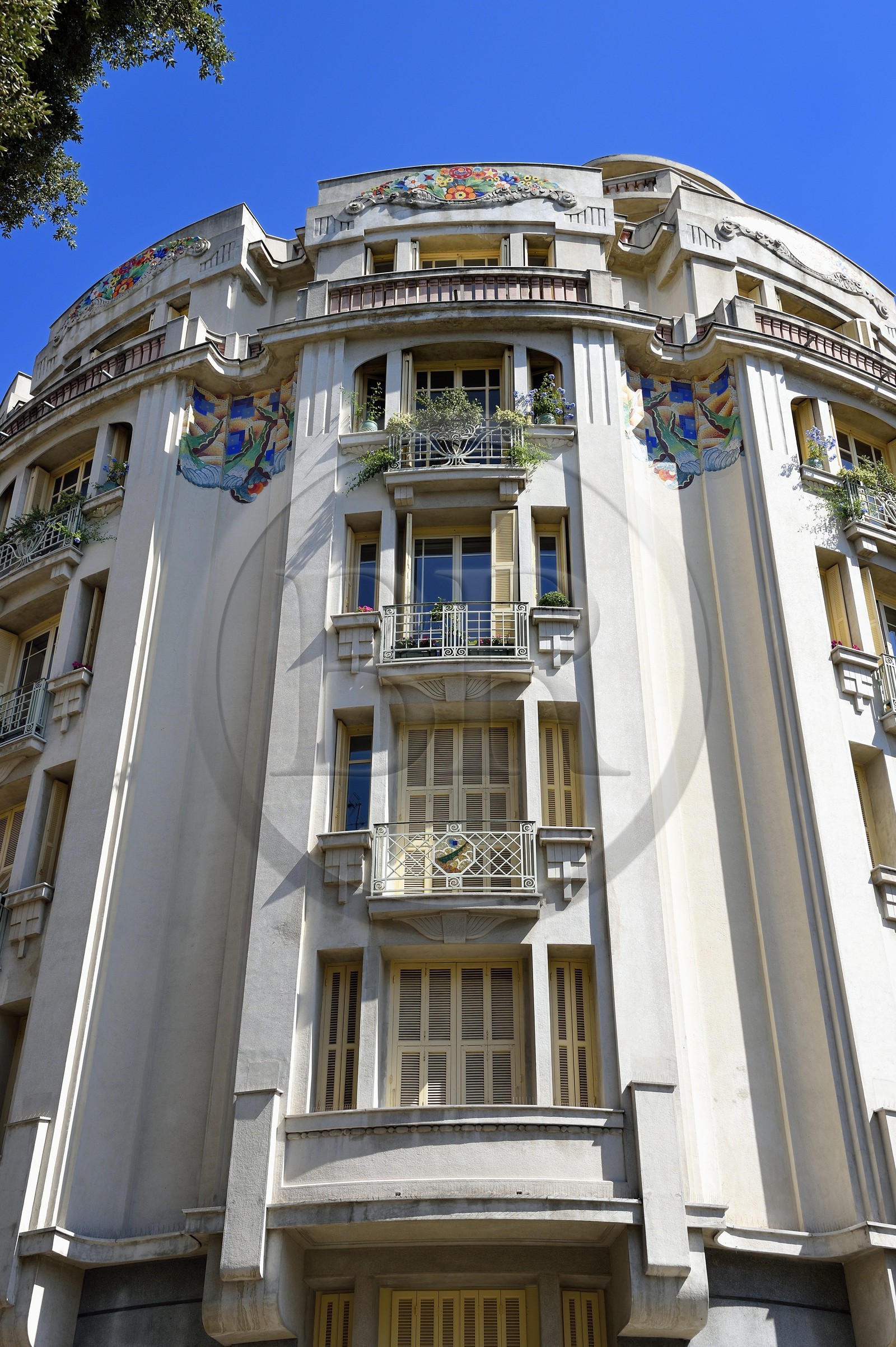 France, Alpes-Maritimes (06), Nice, immeuble La Rotonde (1929-1930) de style Art Déco au 41 boulevard Gambetta de l'architecte G.Dikansky