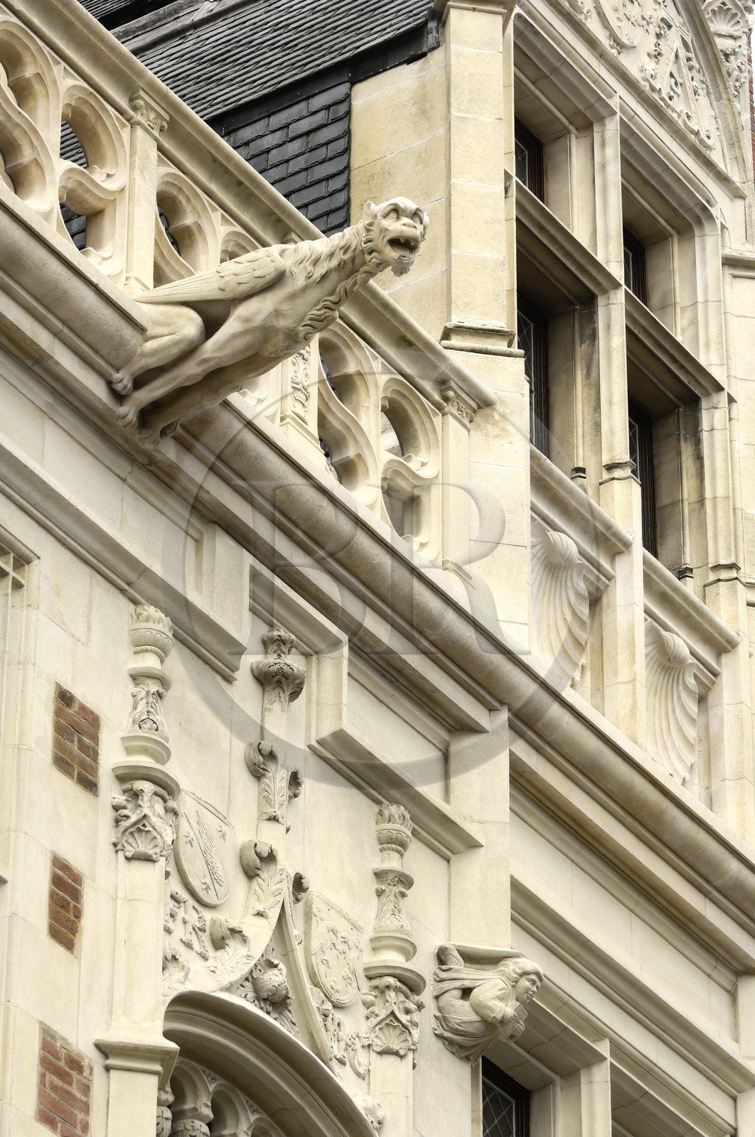 France, Loir et Cher (41), Blois, hôtel d'Alluye rue Saint-Honoré, façade gothico-Renaissance