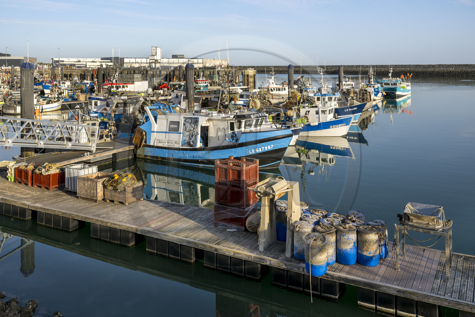 France, Charente-Maritime (17), La Rochelle, Port de pêche de Chef de Baie, le bassin des coureauleurs (vue aérienne)