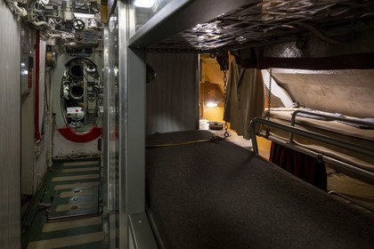 France, Loire-Atlantique (44), Saint-Nazaire, le sous-marin Espadon (S637), premier sous-marin de la Marine nationale française à plonger sous la banquise en 1964, abrité dans le bunker de l'Ecluse Fortifiée de l'ancienne base sous-marine allemande construite lors de la dernière guerre mondiale