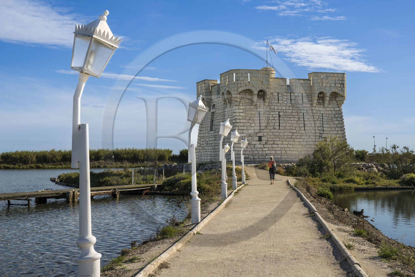France, Hérault (34), Palavas-Les-Flots, la redoute de Ballestras, une ancienne tour d'alarme construite en 1744 devenu le musée consacré au peintre affichiste, dessinateur et caricaturiste Albert Dubout