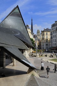 France, Seine Maritime, Rouen, place du Vieux Marché, the site of Joan Of Arc's pyre, the modern church of Saint Joan of Arc, the form of the building represents an upturned viking boat and fish shape