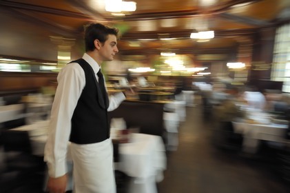 France, Paris, the brasserie Flo and its 1900 decoration