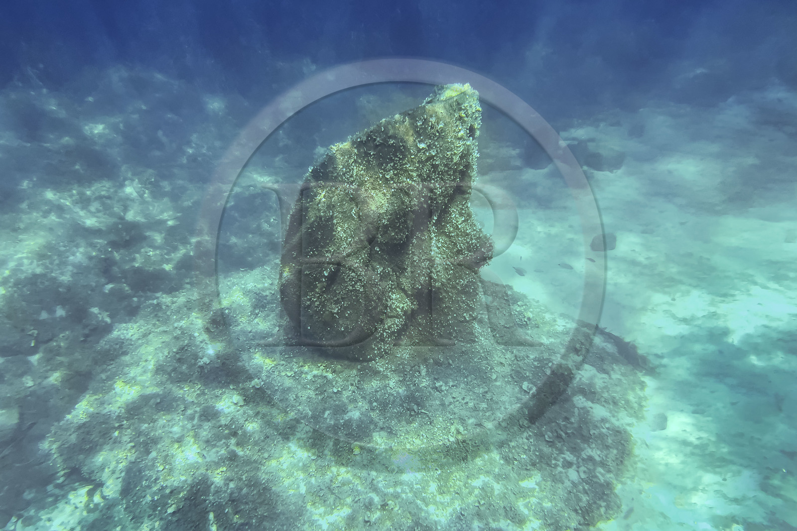 France, Alpes-Maritimes (06), Cannes, Iles de Lérins, Ile Sainte-Marguerite, l’écomusée sous-marin formé de statues monumentales de l’artiste Jason deCaires Taylor, moulées selon les visages de 6 Cannois et immergées à une distance allant de 84 à 132 mètres du rivage pour une profondeur de 3 à 5 mètres