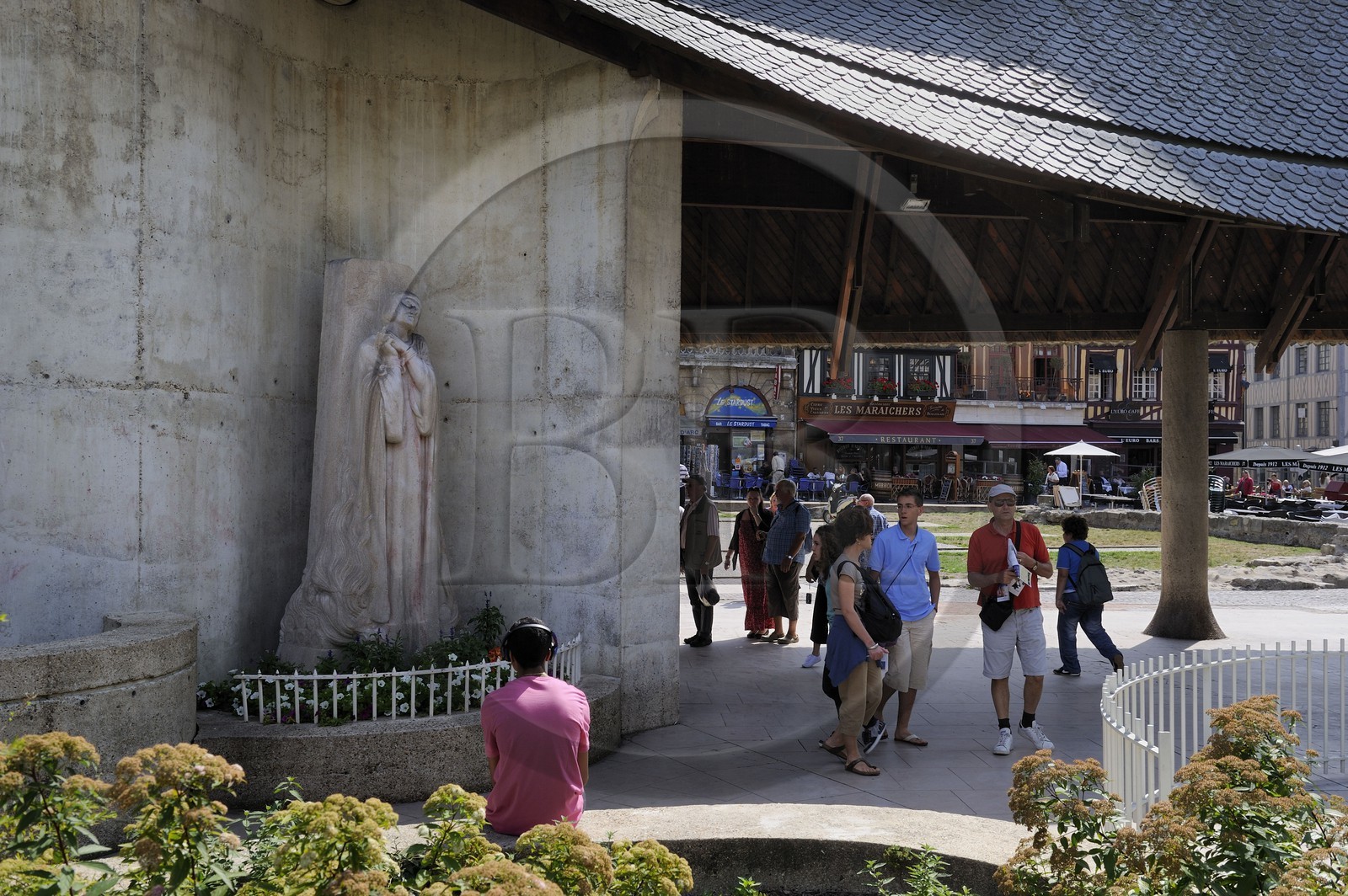 France, Seine-Maritime (76), Rouen, place du Vieux Marché, site du supplice de Jeanne d'Arc, brûlée vive le 30 mai 1431