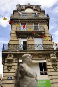 France, Herault, Beziers, Pepezuc statue of the supposed Roman emperor  Tetricus son (late third century) who became a legendary figure, the hero of Beziers