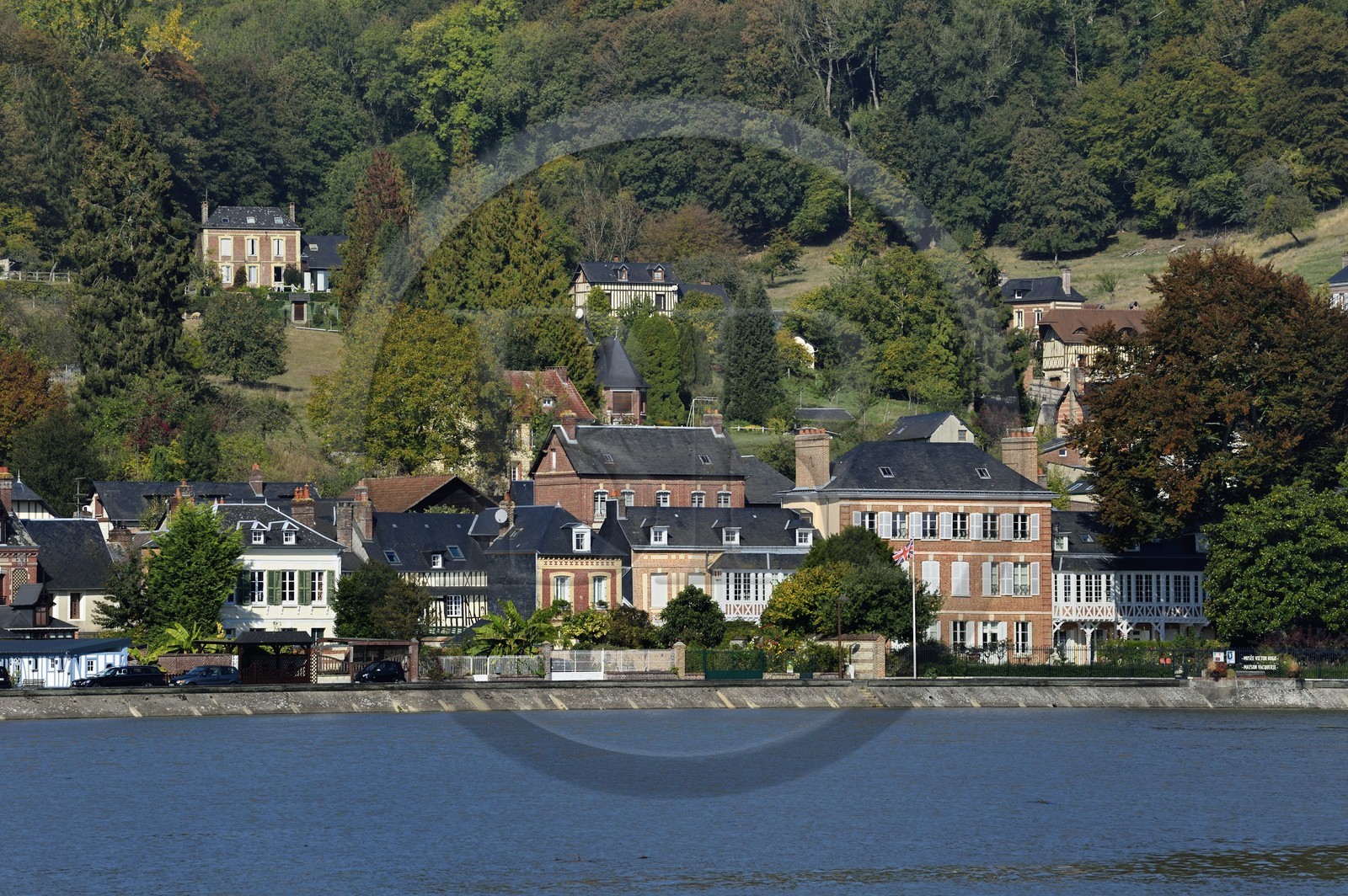 France, Seine-Maritime, Pays de Caux, Norman Seine River Meanders Regional Nature Park, Villequier, village on the banks of the Seine river, home of the Vacquerie family where Victor Hugo stayed several times and today Victor Hugo museum
