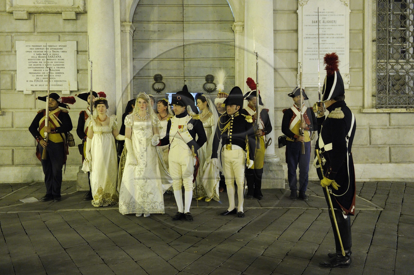 Italie, Ligurie, Sarzana, Napoleon Festival, reception officielle de Napoleon Bonaparte et de sa suite à l'Hotel de Ville