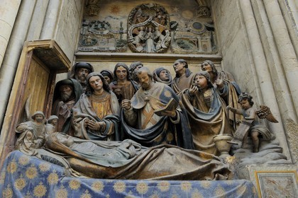 France, Seine-Maritime (76), Pays de Caux, Côte d'Albâtre, Fécamp, abbatiale de la Sainte-Trinité, Dormition de la Vierge 1495