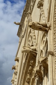 France, Rhone, Lyon, historical site listed as World Heritage by UNESCO, Vieux Lyon (Old Town), Saint Jean Cathedral (Saint John's Cathedral), the western facade