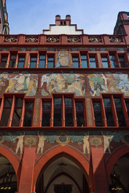 Suisse, Bâle, Marktplatz (place du marché), l'Hôtel de Ville (Rathaus)