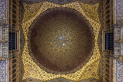 Spain, Andalusia, Seville, the Alcazar of Seville (Reales Alcazares de Sevilla), listed as World Heritage by UNESCO, Mudejar Palace or Palace of Pedro I, hall of Ambassadors (salon de Embajadores)