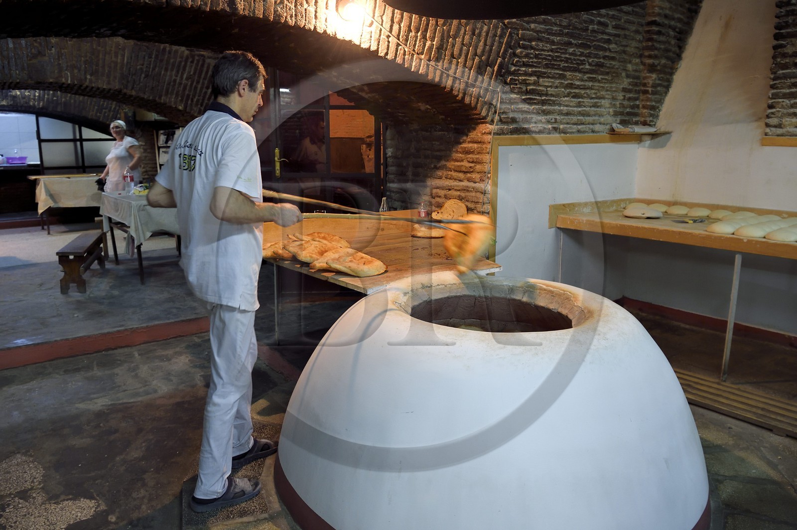 Georgia, Tbilisi, Old City, traditional bakery with a floor oven