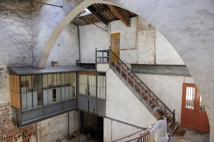 France, Herault, Villeneuvette, former Royal factory, former main entrance of the factory