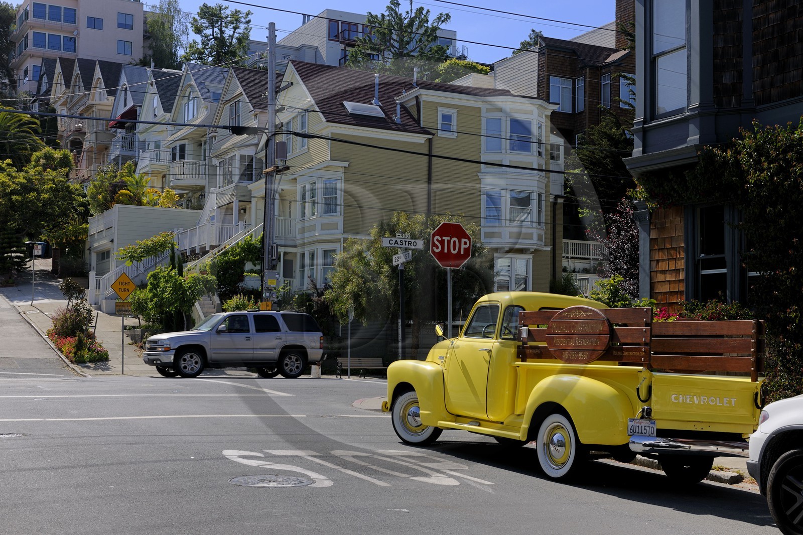 United States, California, San Francisco, old Chevrolet van restored in the district of Noe Valley