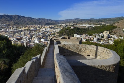 Spain, Andalusia, Malaga, the Castillo de Gibralfaro castlen overlooking the city