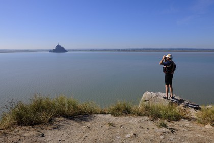 France, Manche (50), Baie du Mont-Saint-Michel, le Mont vu depuis l'ile de Tombelaine