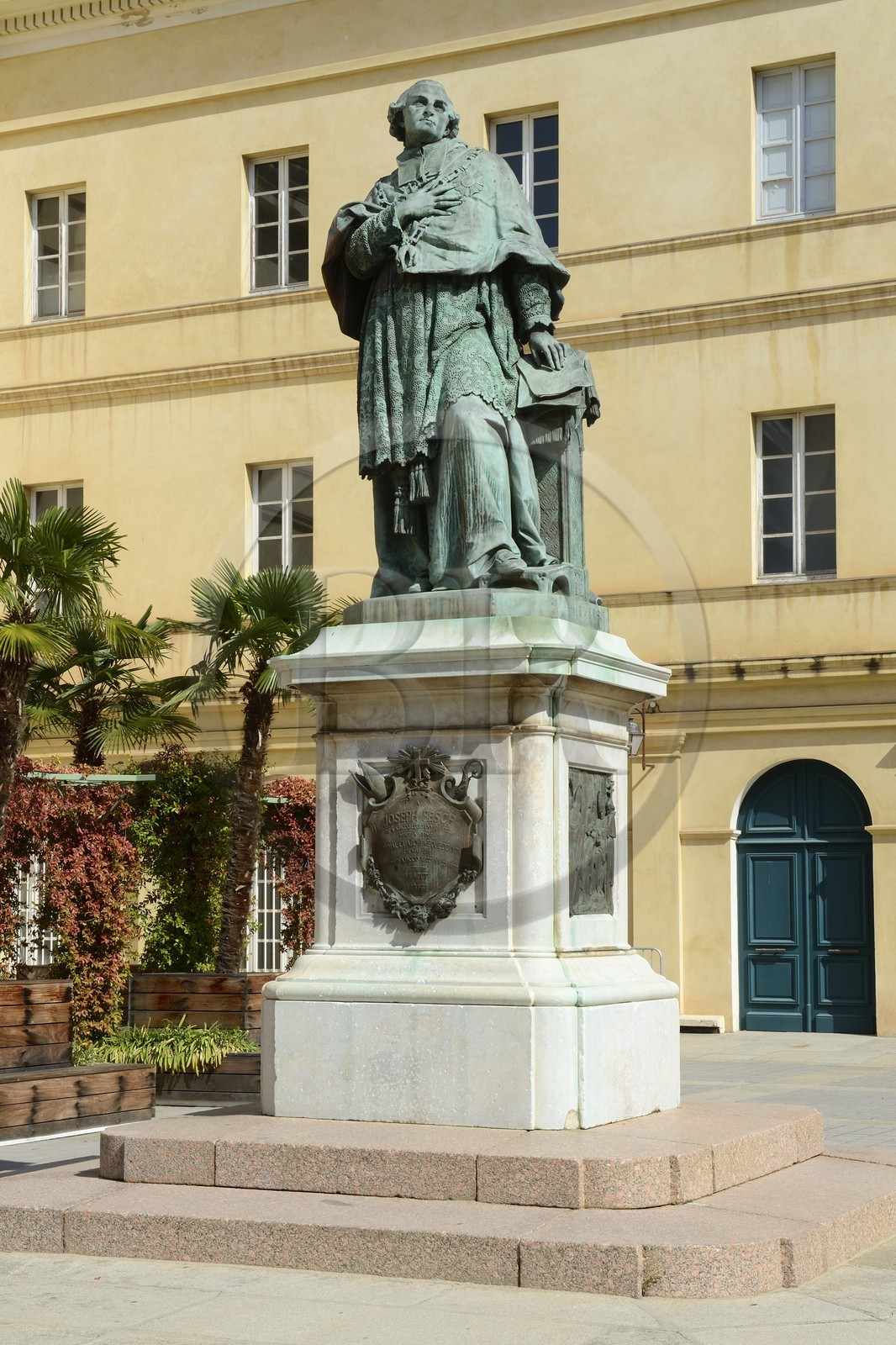 France, Corse du Sud, Ajaccio, Fesch museum (the Museum of Fine Arts), Cardinal Joseph Fesch statue