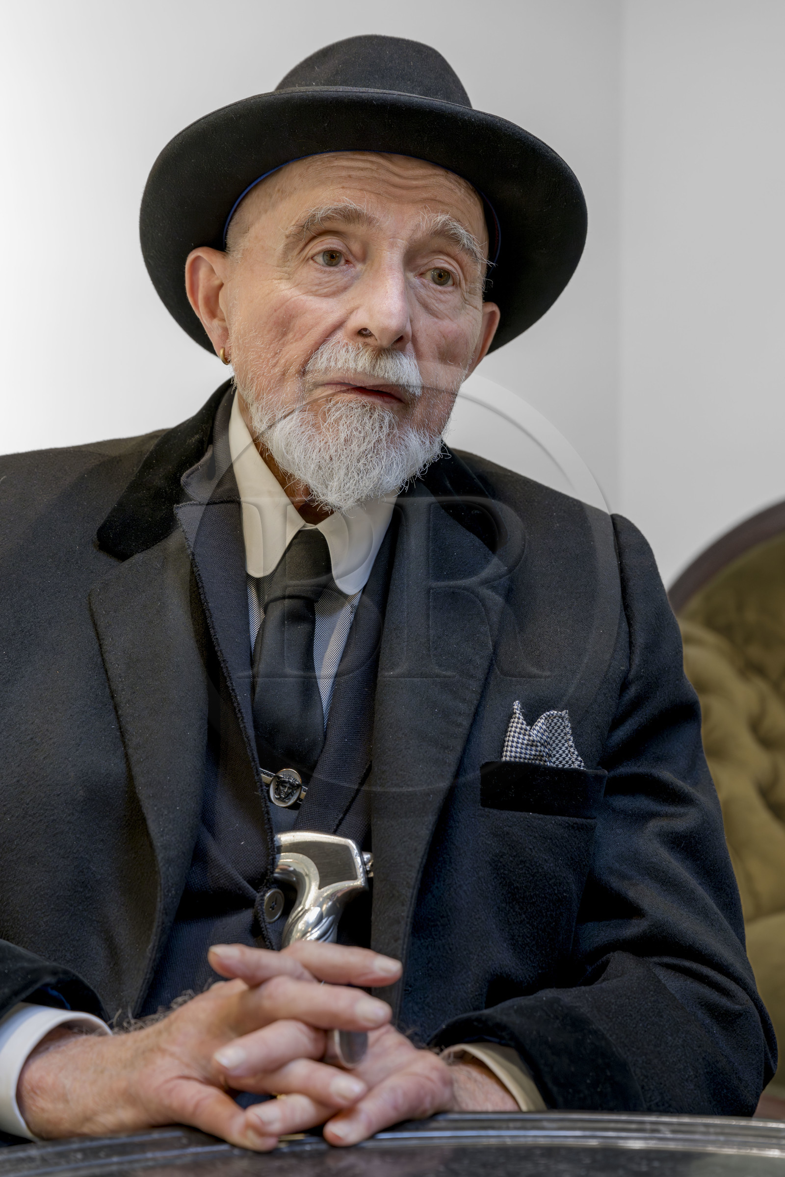 France, Paris, Musée Maillol art museum, German painter and sculptor Markus Lüpertz during his exhibition in dialogue with the work of Aristide Maillol