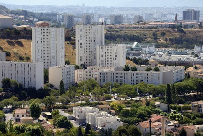 France, Bouches-du-Rhône (13), Marseille, les quartiers Nord, HLM (habitation à loyer modéré) de la Cité Castellane