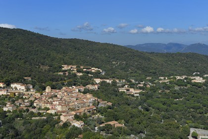 France, Var, Presqu'ile de Saint-Tropez, the village of Ramatuelle (aerial view)