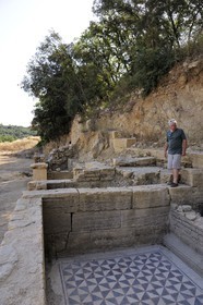 France, Herault, excavations at the hill of Castellas in Murviel-lès-Montpellier is the location of an important ancient settlement of the late Iron Age to the second century AD, Patrick Thollard archaeologist excavation manager