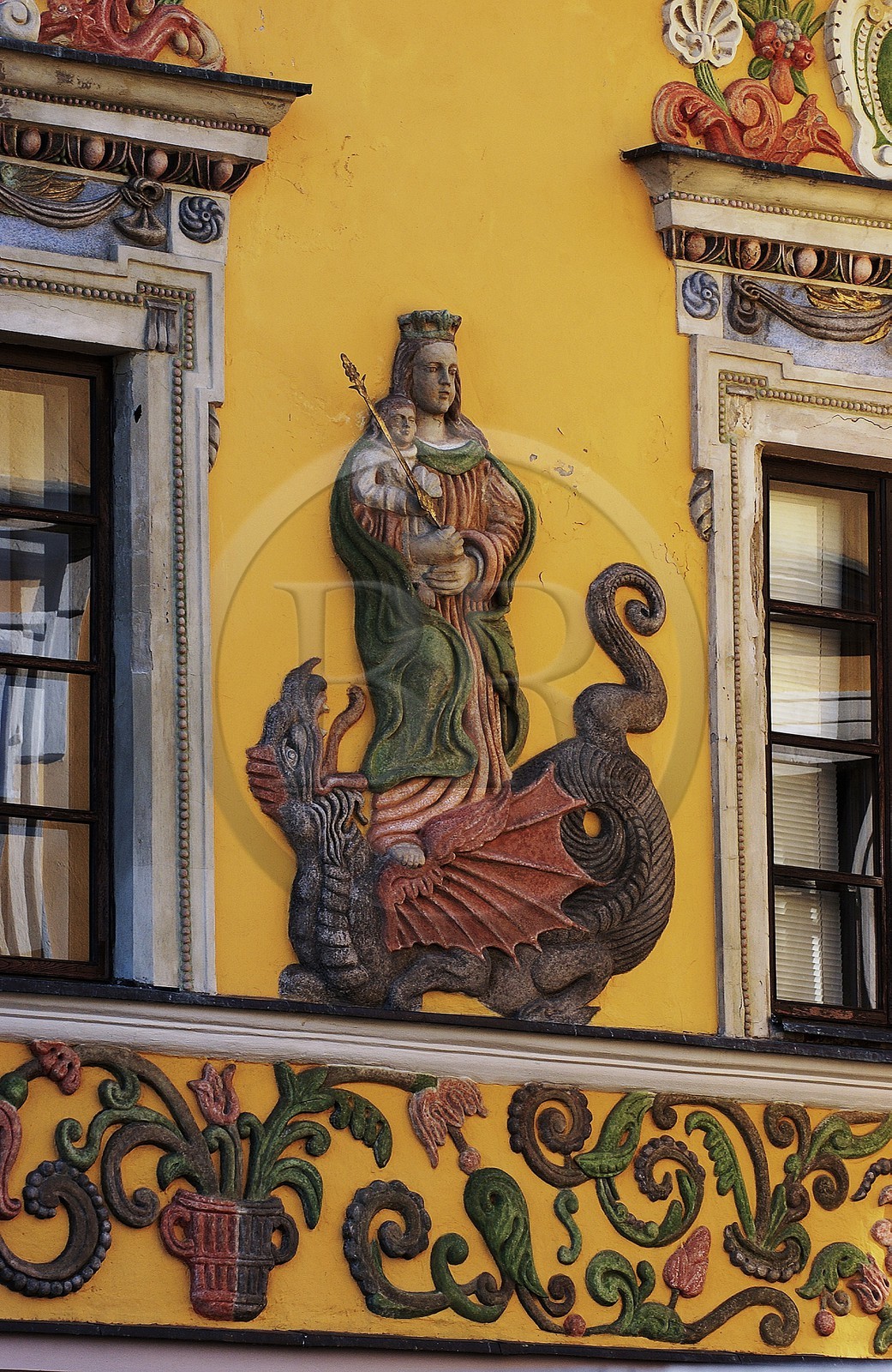 Pologne, région de Lublin, ville Renaissance de Zamosc classé Patrimoine Mondial de l' UNESCO, maison dite de La Madone sur la place du marché, construite par de riches commerçants arméniens