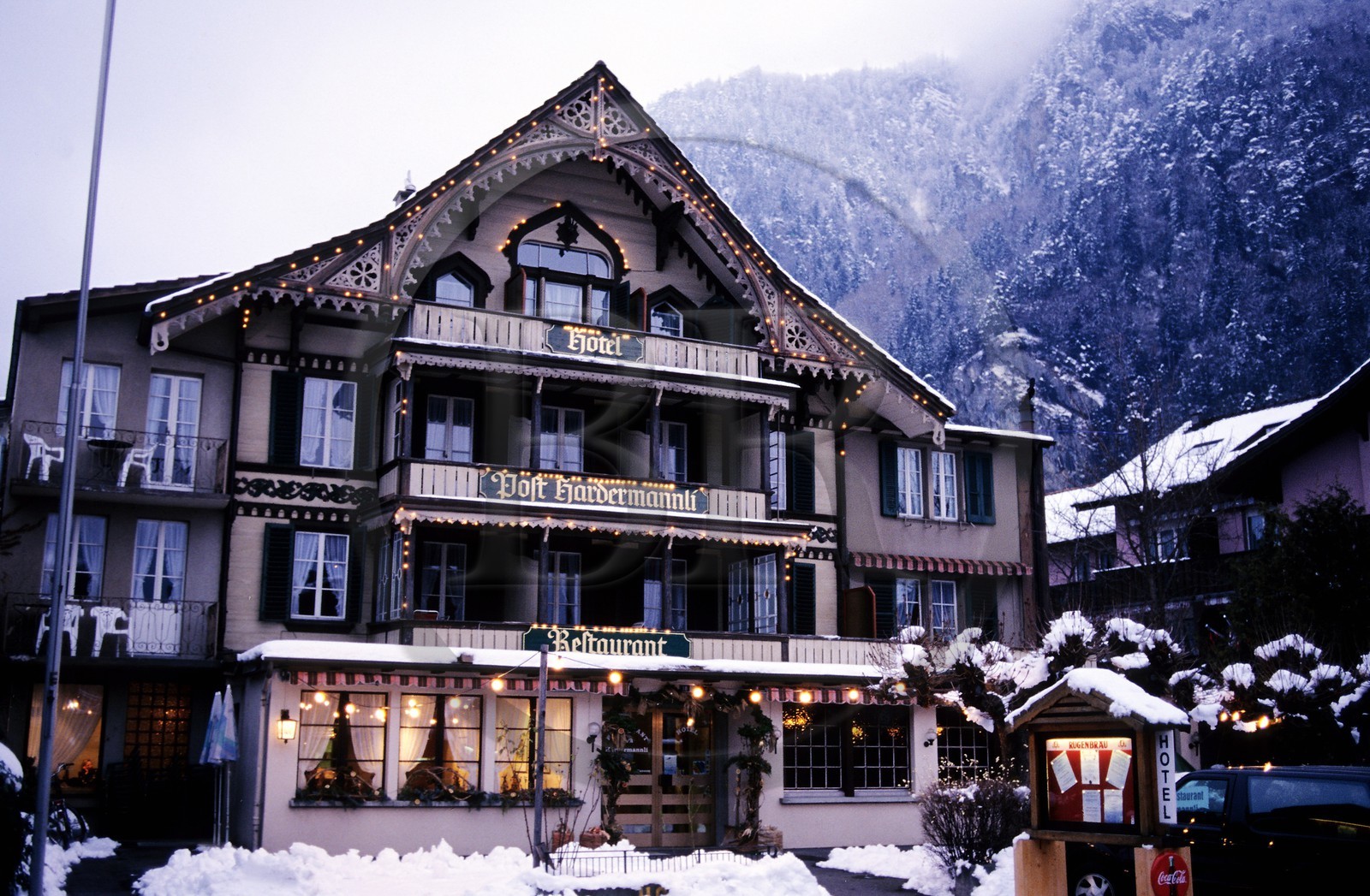 Switzerland, region of Bern (Bernese Oberland), Interlaken, Post-Hardermannli hotel and restaurant