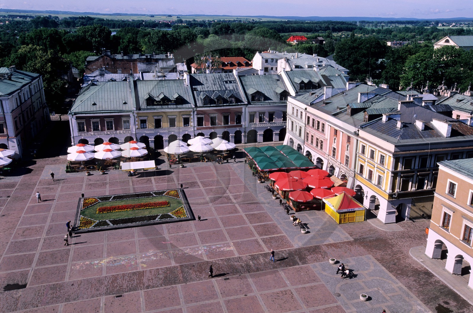 Pologne, région de Lublin, ville Renaissance de Zamosc classé Patrimoine Mondial de l' UNESCO, la place du marché