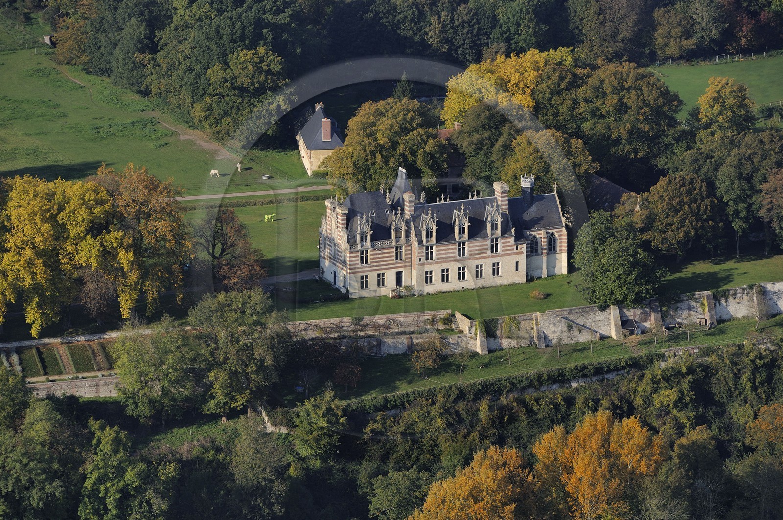 France, Seine-Maritime (76), Saint-Maurice-d'Etelan, le château d'Etelan (vue aérienne)