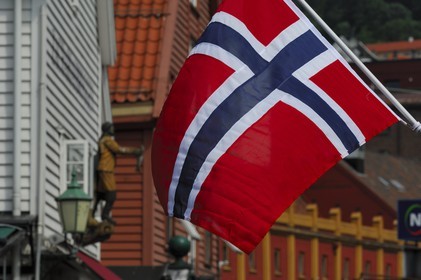 Norway, Hordaland, Bergen, national flag