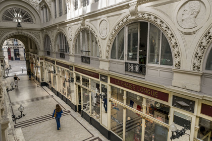 France, Loire-Atlantique (44), Nantes, quartier de Graslin, passage Pommeray, galerie marchande de 1843 conçue par les architectes Jean-Baptiste Buron et Hippolyte Durand Gasselin