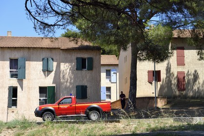 France, Var (83), Iles d'Hyères, Parc national de Port Cros, Ile du Levant, Base-Vie dans la zone militaire, les habitations