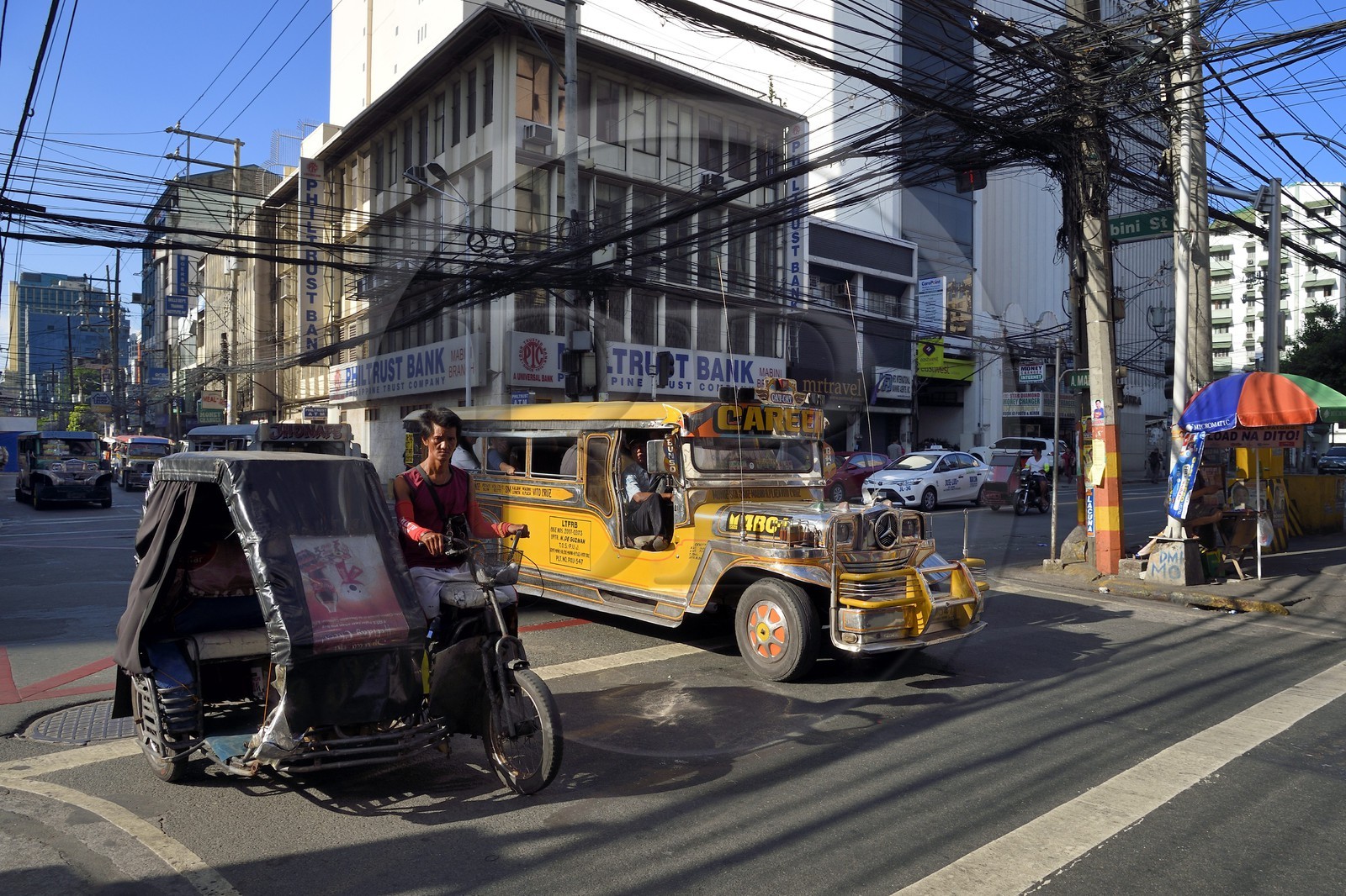 Philippines, Luzon island, Manila, Ermita district, jeepney (elongated jeep to transport passengers)