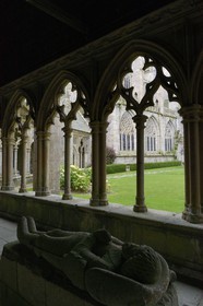 France, Cotes-d'Armor, Treguier, Saint Tugdual cathedral cloister, recumbent statues