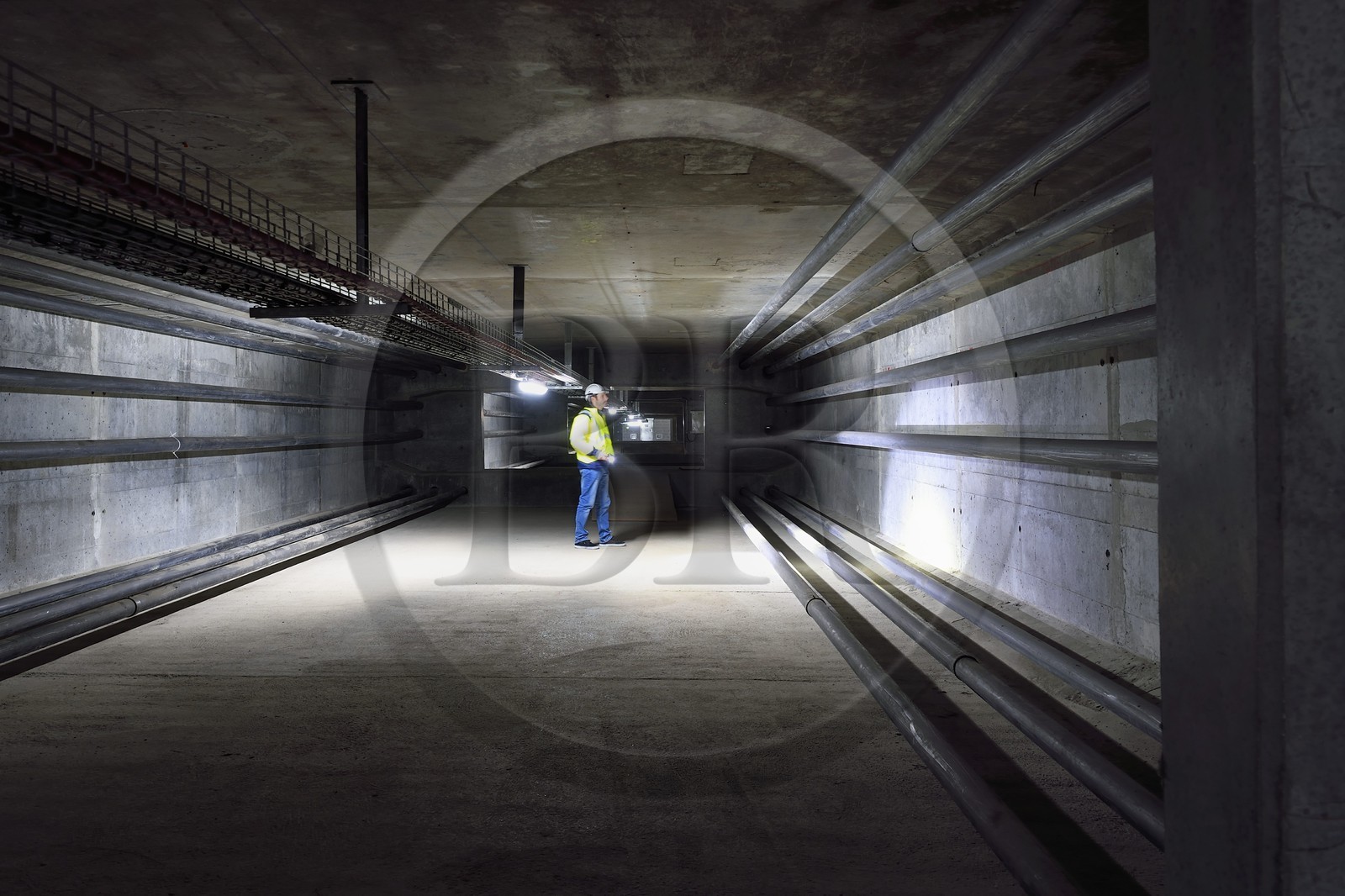 France, between  Calvados and Seine Maritime, the Pont de Normandie (Normandy Bridge), under the road in the prestressed concrete portion of the deck