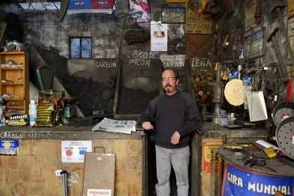 Spain, Andalusia, Seville, Macarena district, calle Parras, the last coal merchant (Carboneria) in town