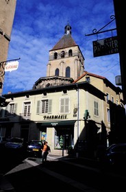 France, Saone et Loire, Maconnais, Cluny market place and Lamartine street
