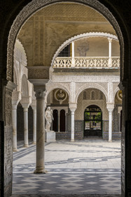 Spain, Andalusia, Sevilla, Casa de Pilatos (Pilate's House), a Mudejar-style palace, the main patio