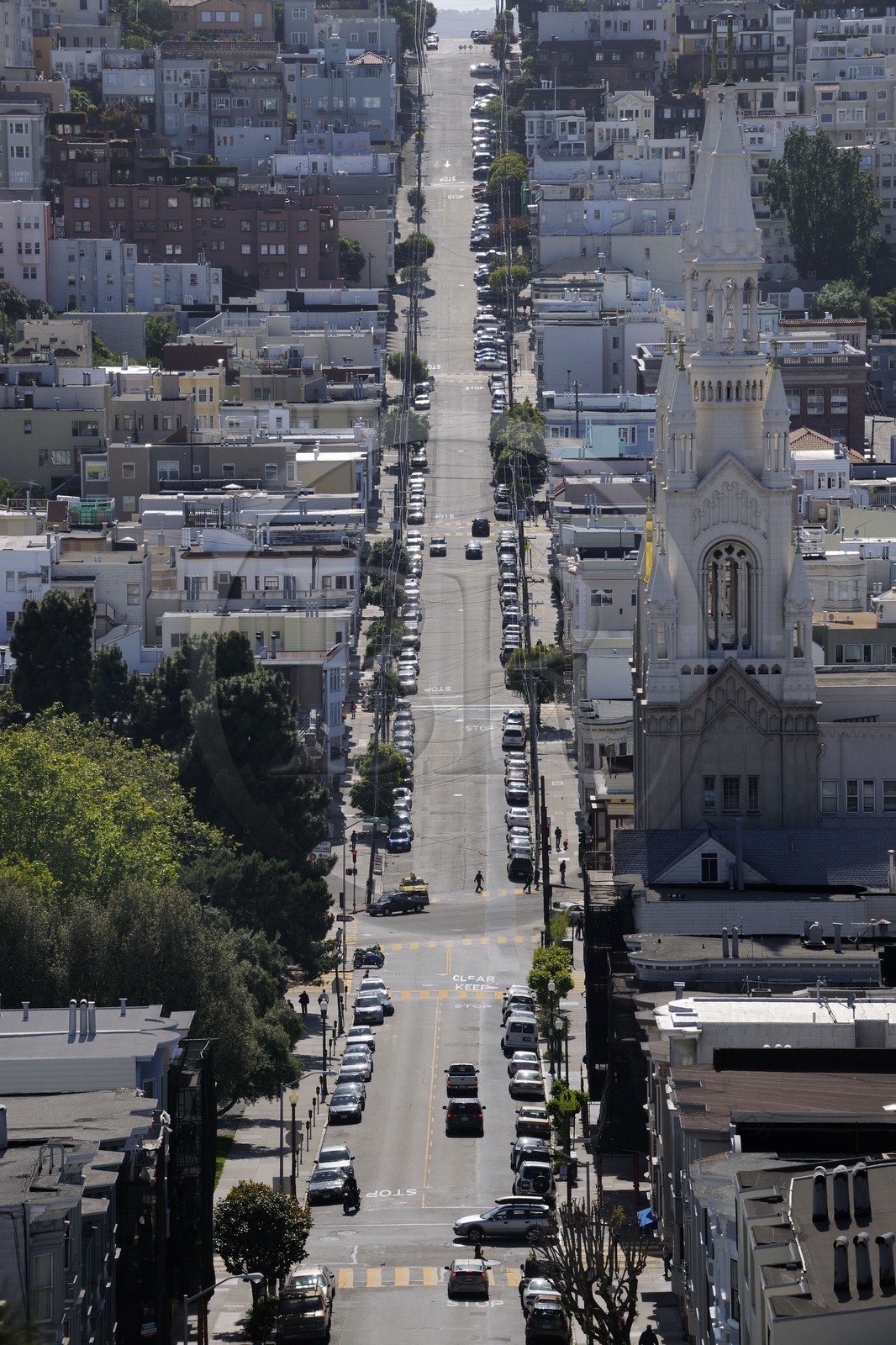 United States, California, San Francisco, street slope
