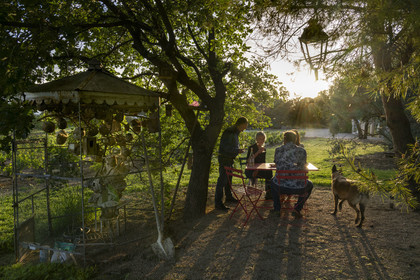 France, Vaucluse (84), Dentelles de Montmirail, Beaumes-de-Venise, Mas de l’Evajade, la maison d’hôtes vigneronne de Corinne et Pascal Bernard