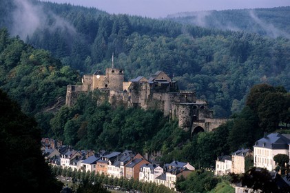 Belgium, Wallonia, the medieval castle and village of Bouillon
