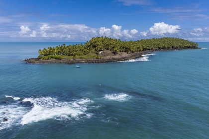France, Guyane, Kourou, Iles du Salut, l'Ile du Diable, la case a servi de bagne à Alfred Dreyfus du 13 avril 1895 au 9 juin 1899 (vue aérienne)